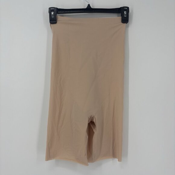 SPANX Shapewear Womans Size Large Nude High Waist Shorts Stretch Mid Thigh - Picture 1 of 9